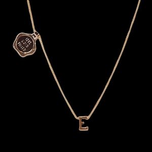 12k Gold Filled Initial E Necklace New 15" Dainty